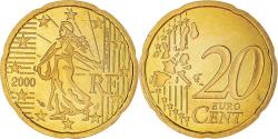 World Coins - France, 20 Euro Cent, 2000, Paris, Proof / BE, , Brass, Gadoury:5.