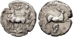 Ancient Coins - Sicily, Tetradrachm, ca. 412-408 BC, Messana, Silver, , HGC:2-795