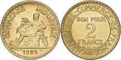 World Coins - France, 2 Francs, Chambre de commerce, 1923, Paris, Cupro-Aluminium,