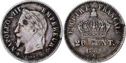 World Coins - France, Napoleon III, 20 Centimes, Napoléon III, 1867, Paris, Silver