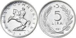 World Coins - Turkey, 5 Lira, 1981, Istanbul, Aluminum, , KM:944