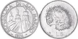 World Coins - Coin, San Marino, 5 Lire, 1974