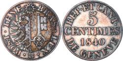 World Coins - Coin, SWISS CANTONS, GENEVA, 5 Centimes, 1840, , Billon, KM:131