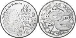 World Coins - France, 10 Euro, La Fontaine/Année du serpent, Proof, 2013, Monnaie de Paris