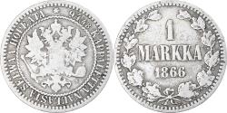 World Coins - Finland, Alexander II, Markka, 1866, Helsinki, , Silver, KM:3.1