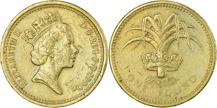 World Coins - Coin, Great Britain, Elizabeth II, Pound, 1990, , Nickel-brass, KM:941