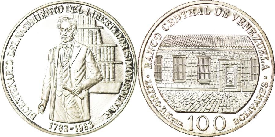 World Coins - Coin, Venezuela, 100 Bolivares, 1983, Werdohl, Vereinigte Deutsche Metallwerke