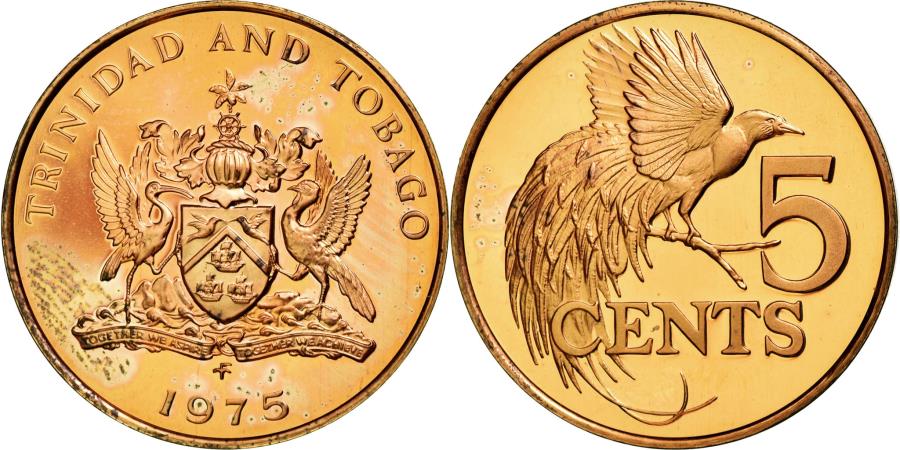 Coin, TRINIDAD & TOBAGO, 5 Cents, 1975, , Bronze, KM:26 | North