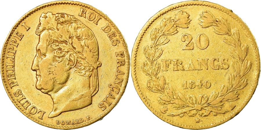 World Coins - Coin, France, Louis-Philippe, 20 Francs, 1840, Paris, , Gold, KM:750.1