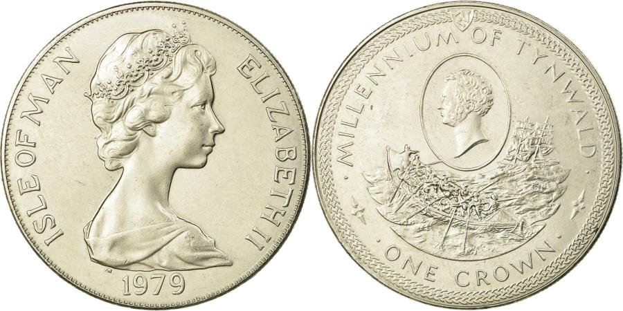 World Coins - Coin, Isle of Man, Elizabeth II, Crown, 1979, Pobjoy Mint,