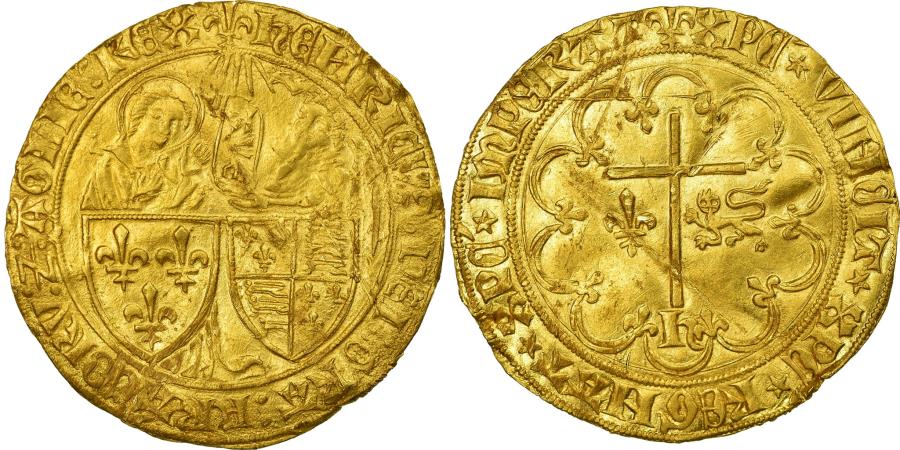 Coin, France, Henri VI de Lancastre, Salut d'or, Paris, , Gold