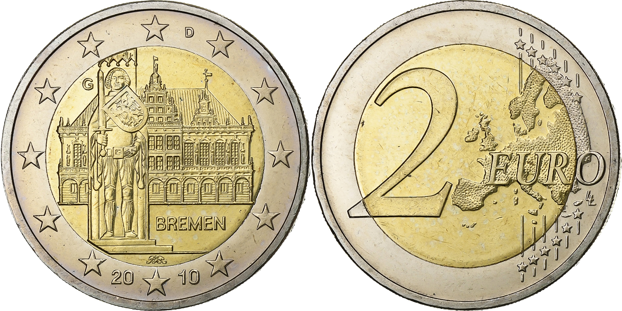 邦楽 Bremen 2010 Germany € 2 Euro Uncirculated Coin Bremen City Hall