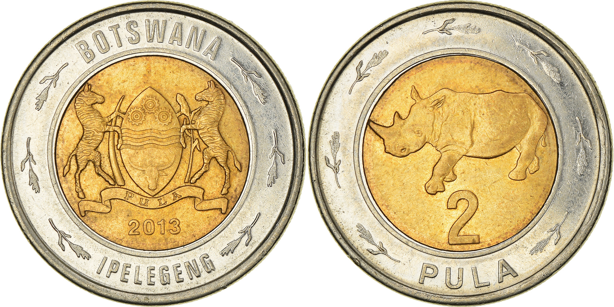 Coin, Botswana, 2 Pula, 2013, , Bi-Metallic | African Coins