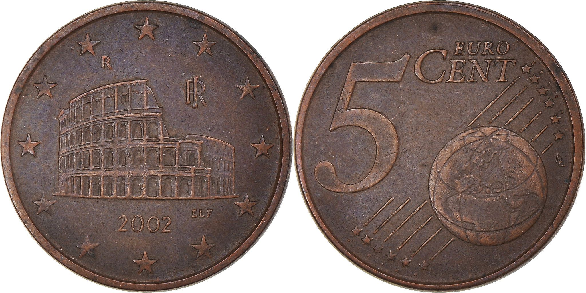 Coin, Italy, 5 Euro Cent, 2002 | European Coins