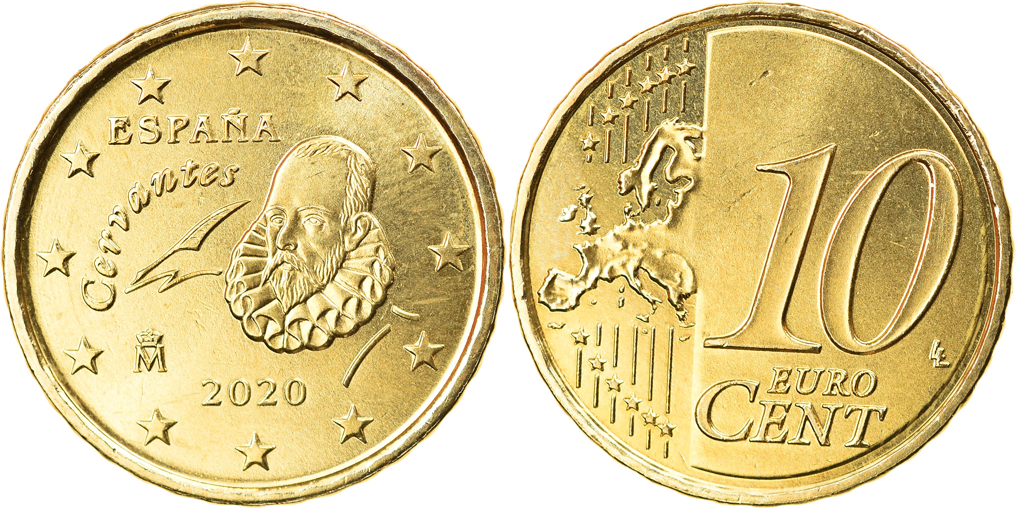 Spain, 10 Euro Cent, 2020, , Brass, KM:New | European Coins