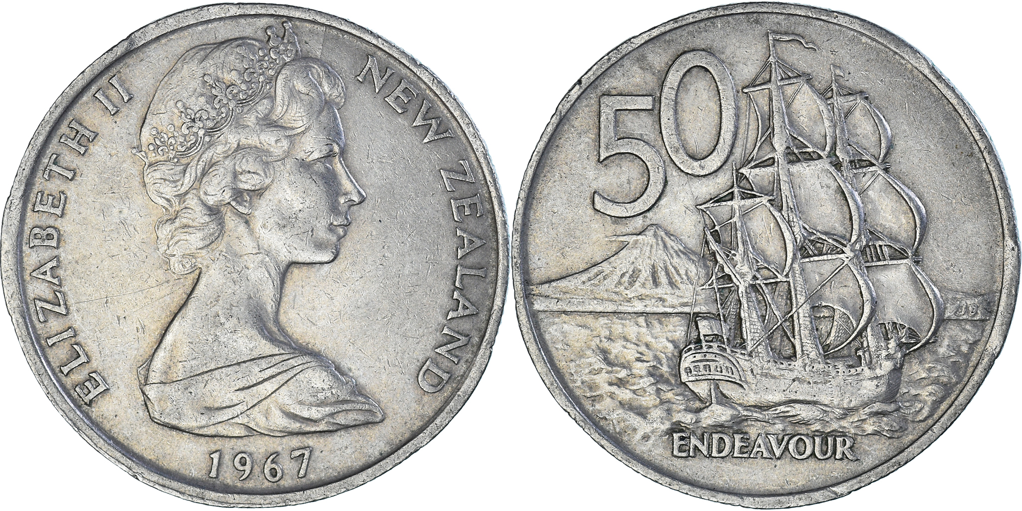 Coin, New Zealand, 50 Cents, 1967 | Australian & Oceanian Coins