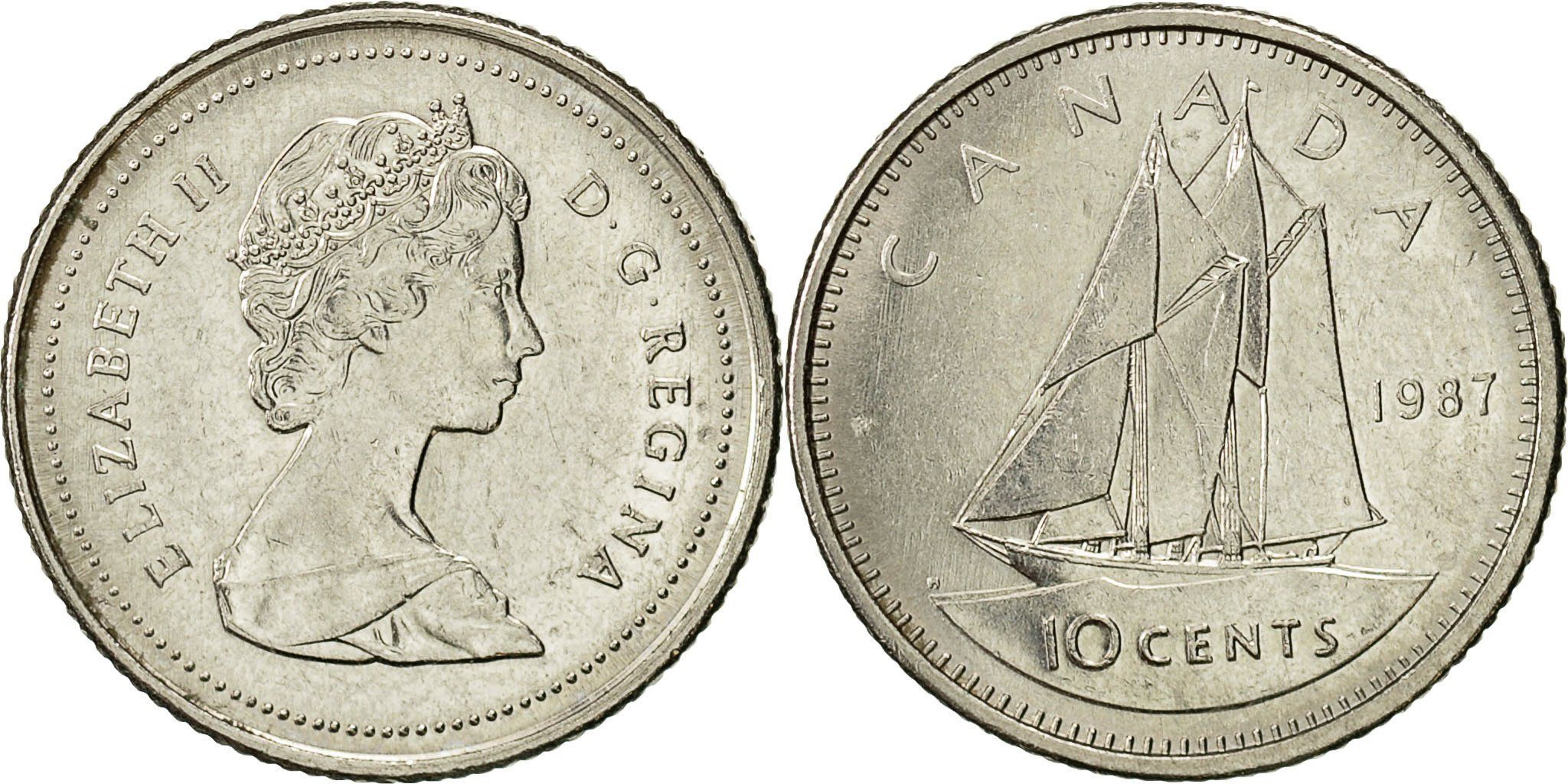 Canada, Elizabeth II, 10 Cents, 1987, Royal Canadian Mint, Ottawa,