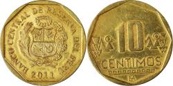 World Coins - Coin, Peru, 10 Centimos, 2011, Lima, , Brass, KM:305.4