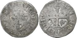 World Coins - France, Charles VI, Blanc Guénar, 1380-1422, Uncertain mint, Silver,