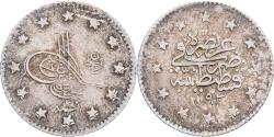 World Coins - Turkey, Abdul Hamid II, Kurush, AH 1293-30 / 1904, Qustantiniyah, Silver