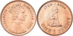 World Coins - Gibraltar, Elizabeth II, Penny, 2004, Copper Plated Steel, , KM:1046