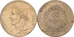 World Coins - French Colonies, Charles X, 10 Centimes, 1827, La Rochelle, Bronze,