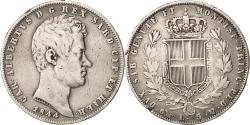 World Coins - Coin, ITALIAN STATES, SARDINIA, Carlo Alberto, 5 Lire, 1844, Genoa,