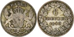 World Coins - Coin, German States, BADEN, Leopold I, 6 Kreuzer, 1840, , Silver
