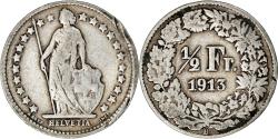 World Coins - Coin, Switzerland, 1/2 Franc, 1913, Bern, , Silver, KM:23