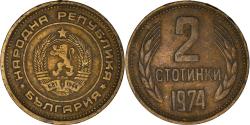 World Coins - Coin, Bulgaria, 2 Stotinki, 1974, , Brass, KM:85