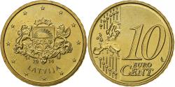 World Coins - Latvia, 10 Euro Cent, large coat of arms of the Republic, 2014,