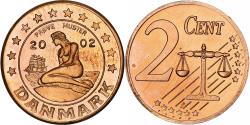 World Coins - Denmark, 2 Euro Cent, Fantasy euro patterns, Essai-Trial, Proof, 2002, Copper