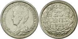 World Coins - Coin, Netherlands, Wilhelmina I, 25 Cents, 1919, , Silver, KM:146