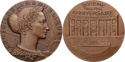 World Coins - France, Medal, Conseil de la République, dixième anniversaire, 1956, Bronze