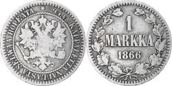 World Coins - Finland, Alexander II, Markka, 1866, Helsinki, , Silver, KM:3.1
