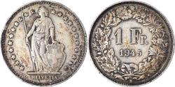 World Coins - Coin, Switzerland, Franc, 1945, Bern, , Silver, KM:24