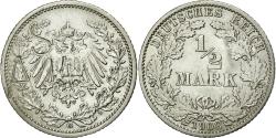 World Coins - Coin, GERMANY - EMPIRE, 1/2 Mark, 1908, Karlsruhe, , Silver, KM:17