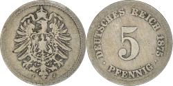 World Coins - Coin, GERMANY - EMPIRE, Wilhelm I, 5 Pfennig, 1875, Hamburg,