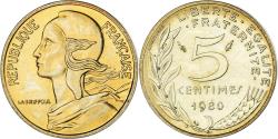 World Coins - Coin, France, Marianne, 5 Centimes, 1980, Paris, série FDC,