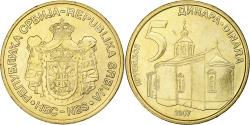 World Coins - Serbia, 5 Dinara, 2007, Nickel-brass, , KM:40