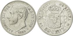World Coins - Coin, Spain, Alfonso XII, 50 Centimos, 1880, , Silver, KM:685