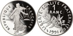 World Coins - Coin, France, Semeuse, Franc, 1991, Paris, Proof, , Nickel, KM:925.1