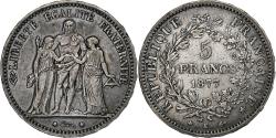 World Coins - France, 5 Francs, Hercule, 1877, Bordeaux, Silver, , Gadoury:745a