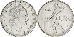 World Coins - Coin, Italy, 50 Lire, 1954, Rome, , Stainless Steel, KM:95.1