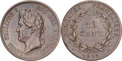 World Coins - French Colonies, Marquesas Islands, Louis Philippe I, 10 Centimes, 1843, Paris