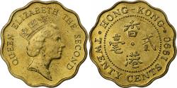 World Coins - Hong Kong, Elizabeth II, 20 Cents, 1990, Nickel-brass, , KM:59