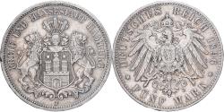 World Coins - Free city of Hamburg, 5 Mark, 1896, Hamburg, Silver, , KM:610