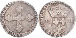 World Coins - Coin, France, Henri III, 1/4 d'écu à la croix de face, 1587, Rennes,