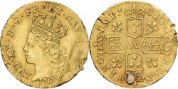 World Coins - France, Louis XV, 1/4 louis d'or de Noailles, 1717, Paris, Gold,