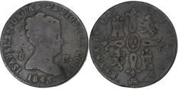 World Coins - Spain, Isabel II, 8 Maravedis, 1843, Segovia, Copper, , KM:531.3